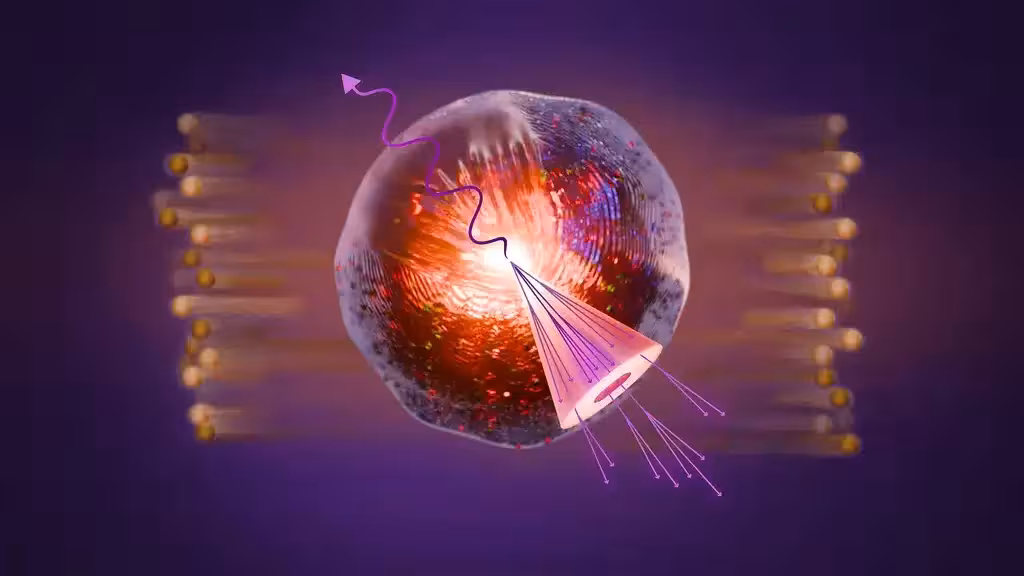 Illustration Of Quark Gluon Plasma Created In High Speed Gold Ion Collisions At Rhic.