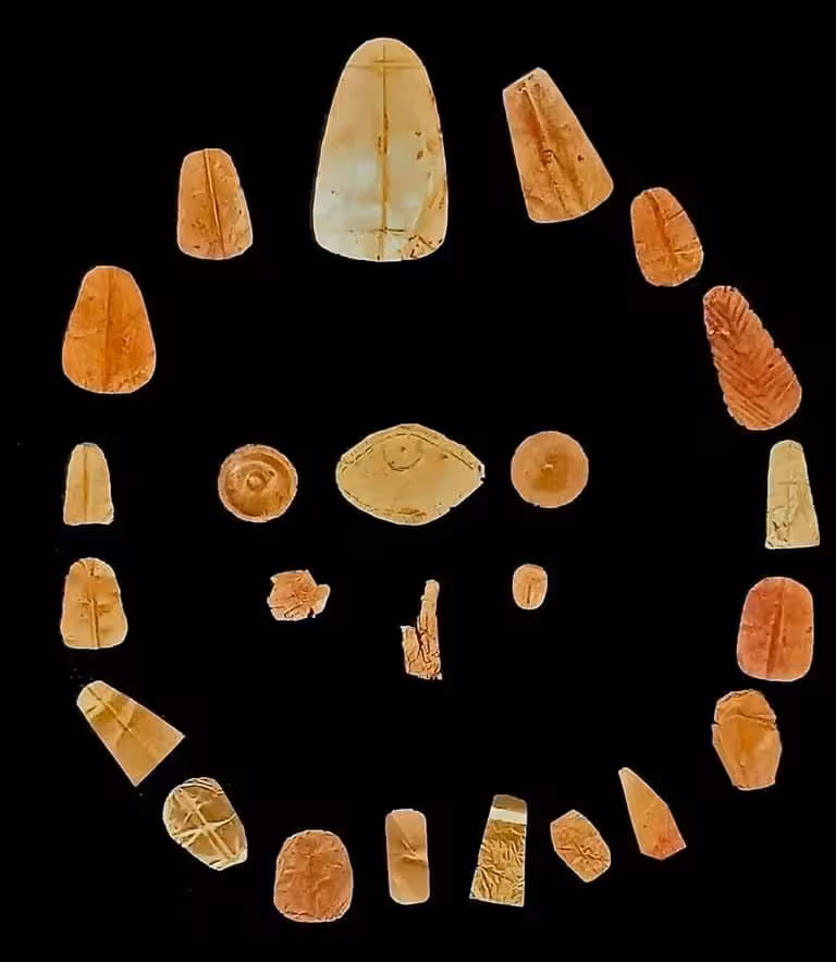 A Selection Of Gold Tongues Uncovered Inside The Newly Discovered Egyptian Tombs.