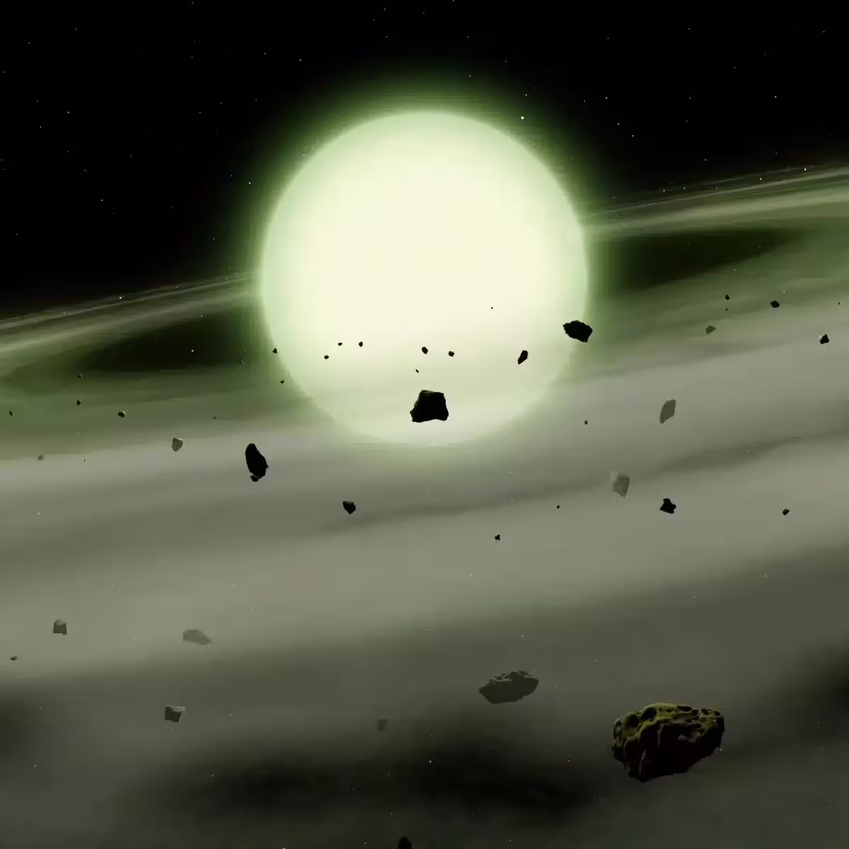 Artist’s Impression Of Wd J1330+6435 Surrounded By Rocky Debris