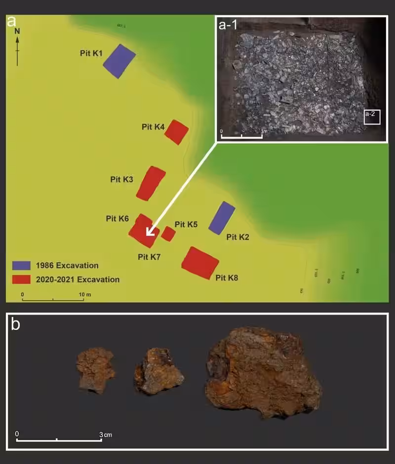 Site Map And Remnants Of The Meteoritic Iron Artifact