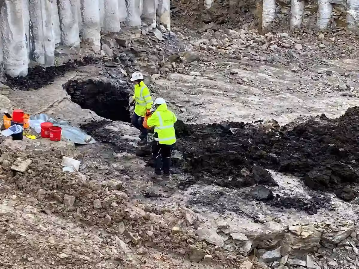 View From The North Of The Medieval Latrine During The Excavation