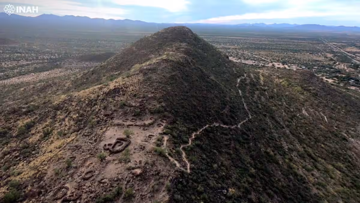 Aerial View Of The Ancient Cerro De Trincheras Site In Sonora.