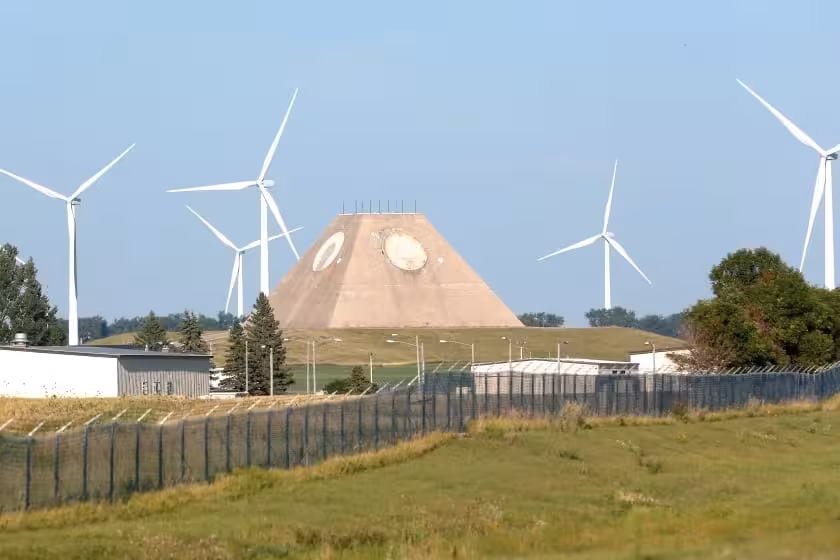 The Iconic Pyramid Shaped Radar Structure Of The Safeguard Complex In North Dakota.