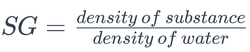 Formula to calculate specific gravity