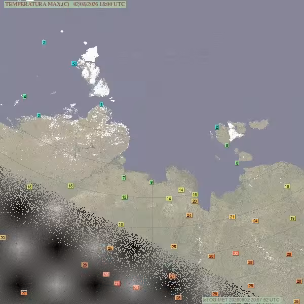 Maximum Temperature Map Showing Unusual Heat Across Northern Russia Near The Arctic Circle.