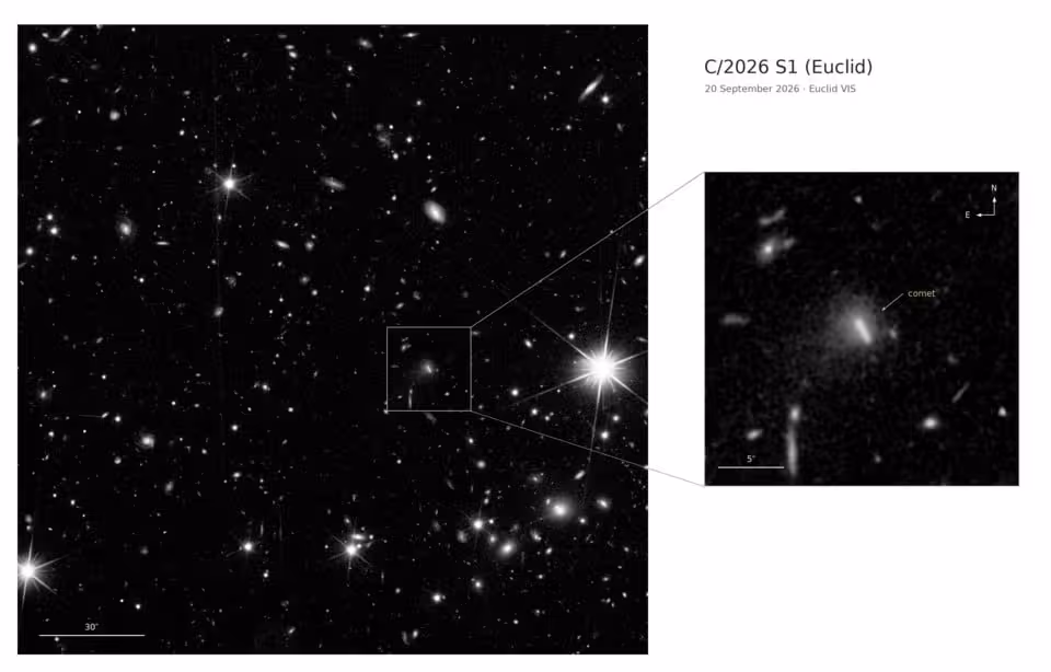 Esa's Euclid Space Telescope Captured Comet C2026 S1 (euclid) On September 20, 2026.
