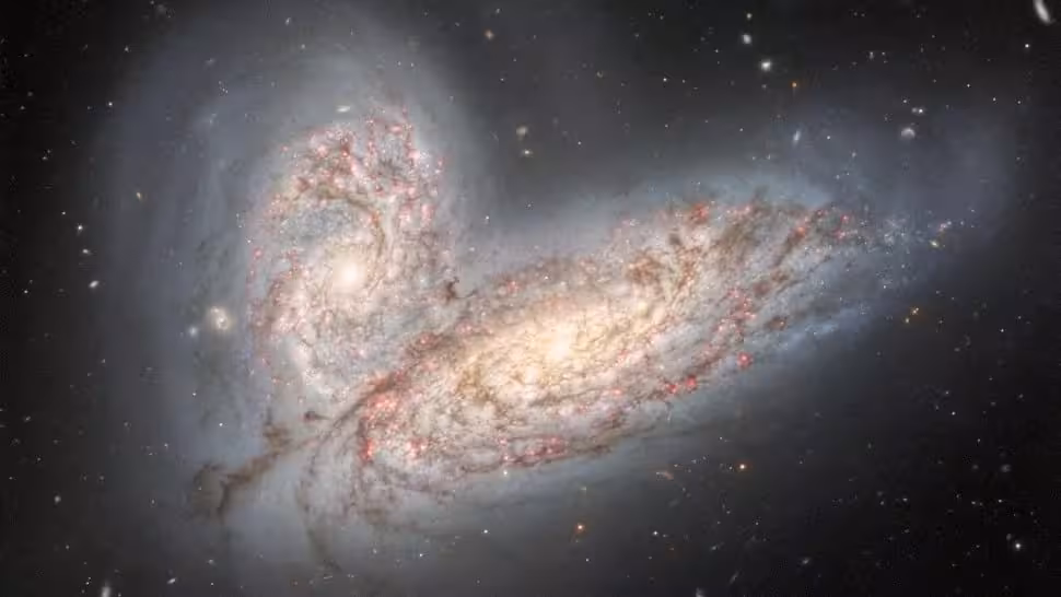 Two Merging Galaxies Ngc 4568 (bottom) And Ngc 4567 (top).