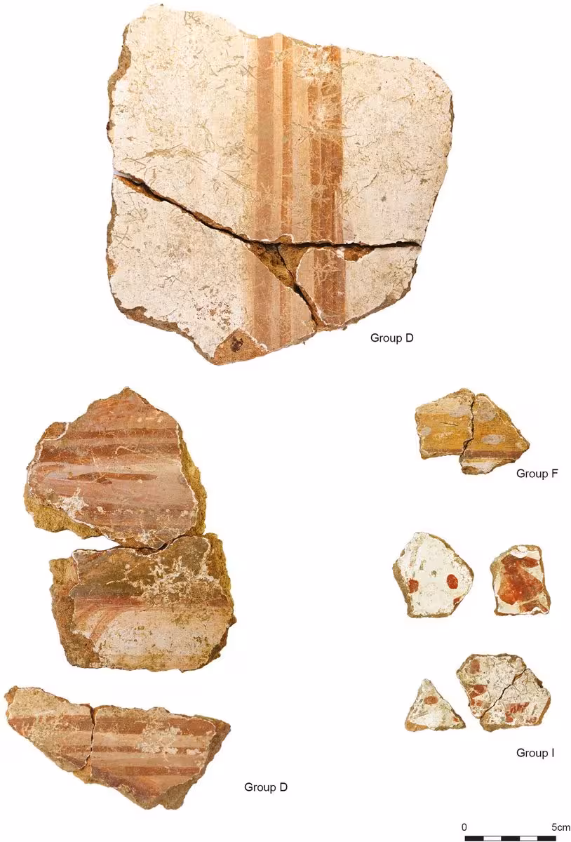Painted Plaster Fragments From The Wall