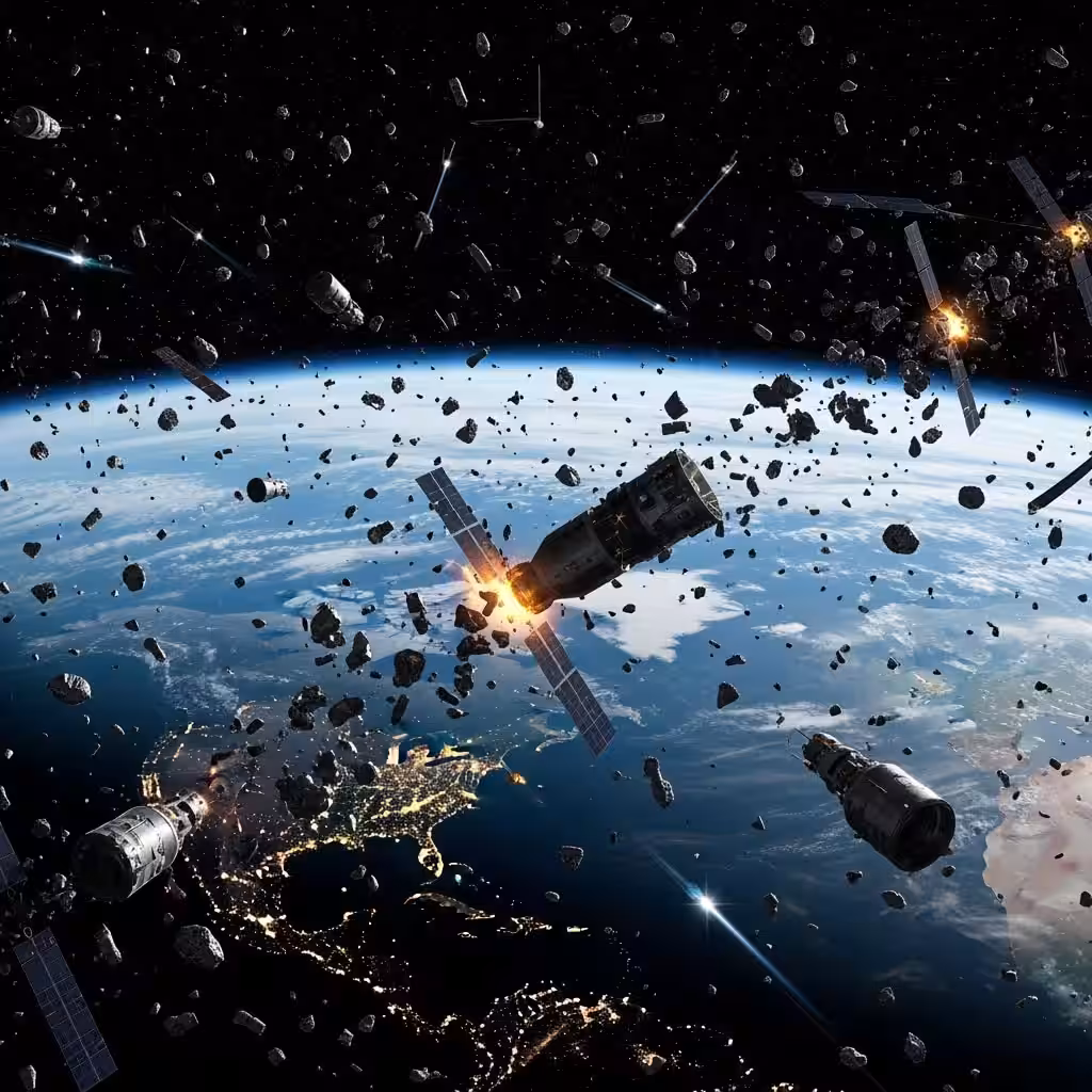 A,recreation,of,the,the,earth,showing,the,kessler,syndrome
