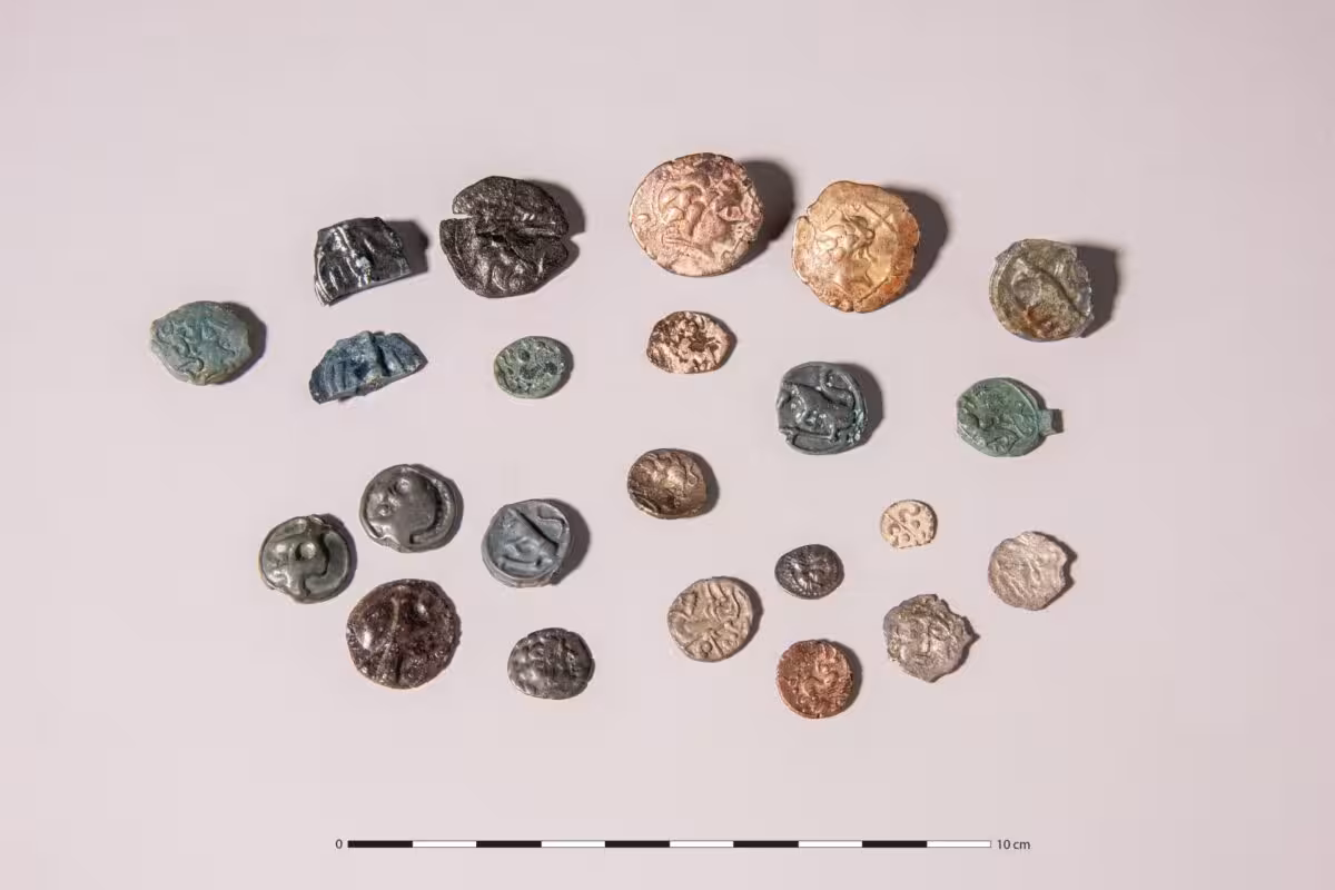 A Selection Of Coins Recovered From The Allonnes Archaeological Site.