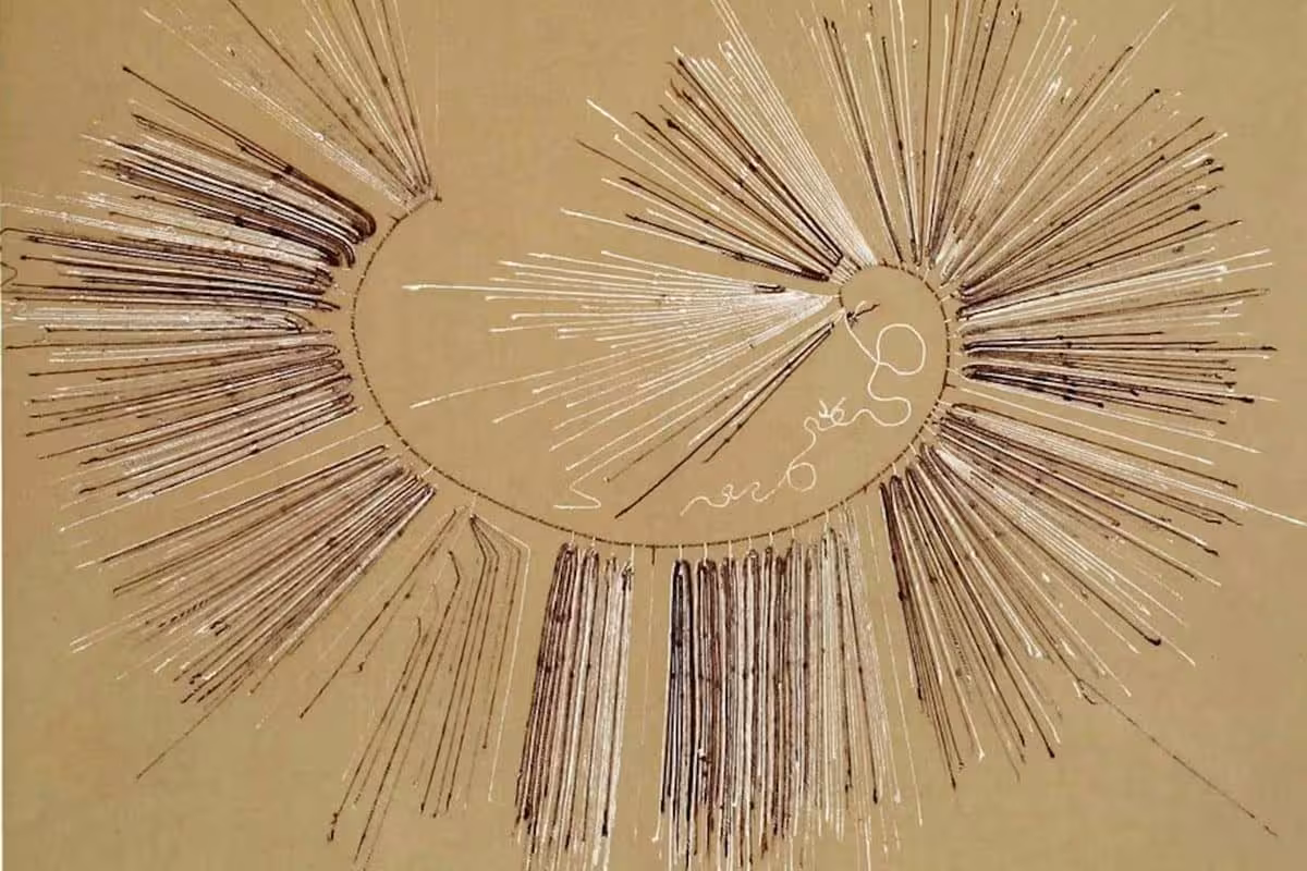 An Inca Khipu With Hundreds Of Cords For Data Recording.