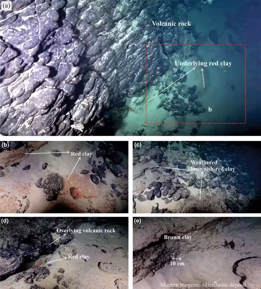 Red Clay Deposits Beneath Volcanic Rock On The Rio Grande Rise
