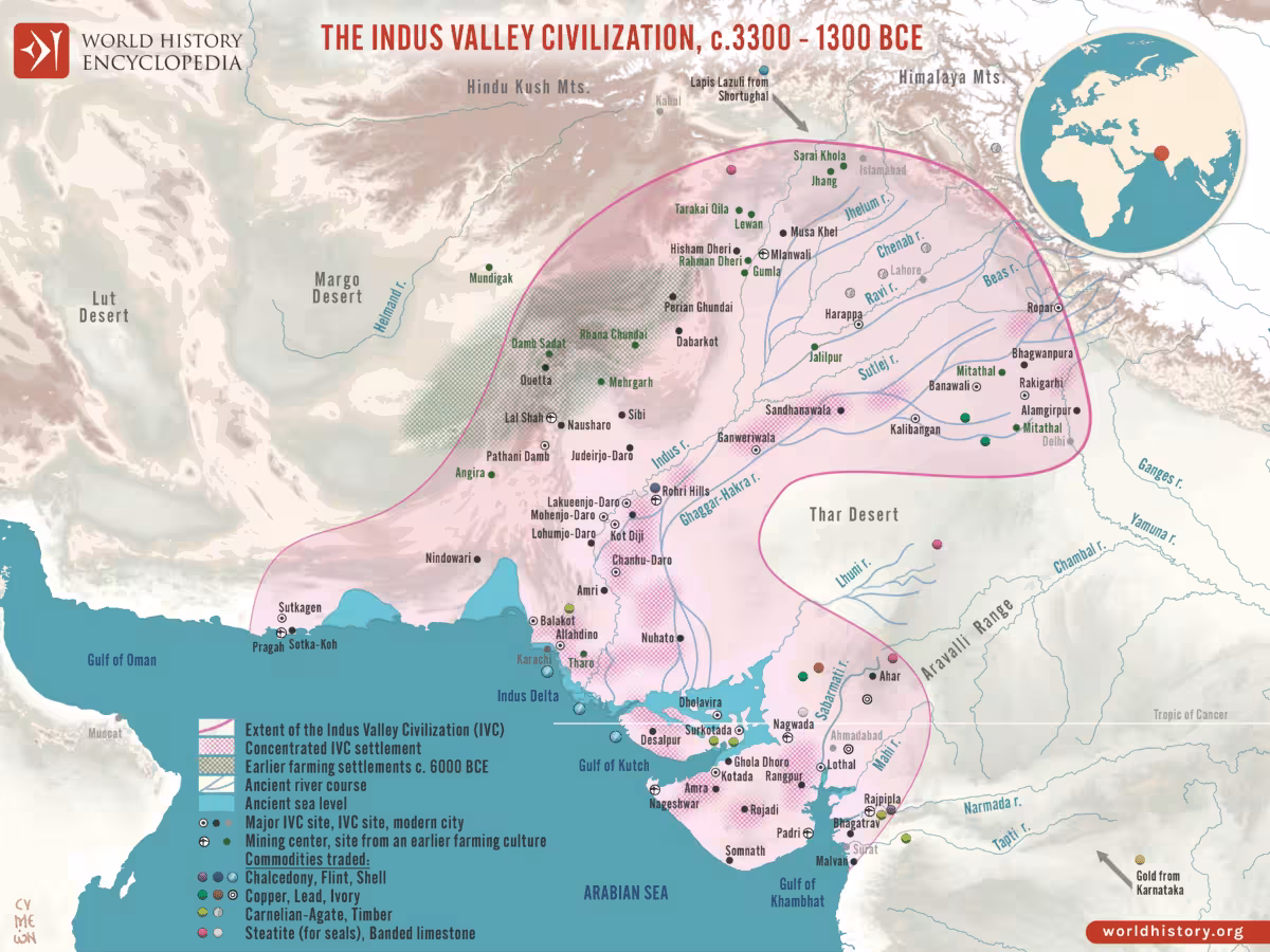 Map Of The Indus Valley Civilization C 3300 1300 B 322