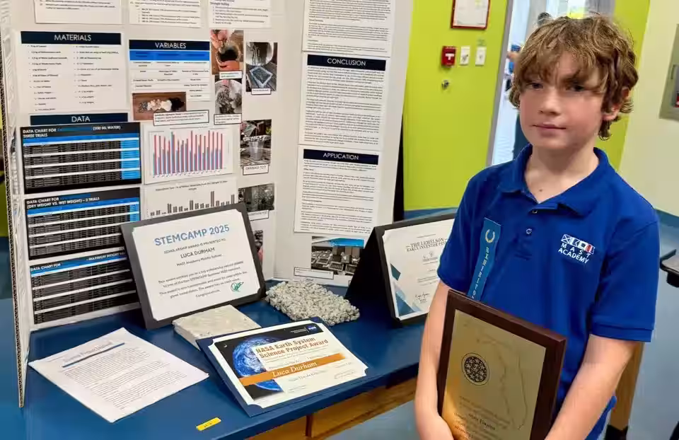 2025 Lemelson Early Inventor Prize Winner Luca Durham With His Porous Concrete Project.