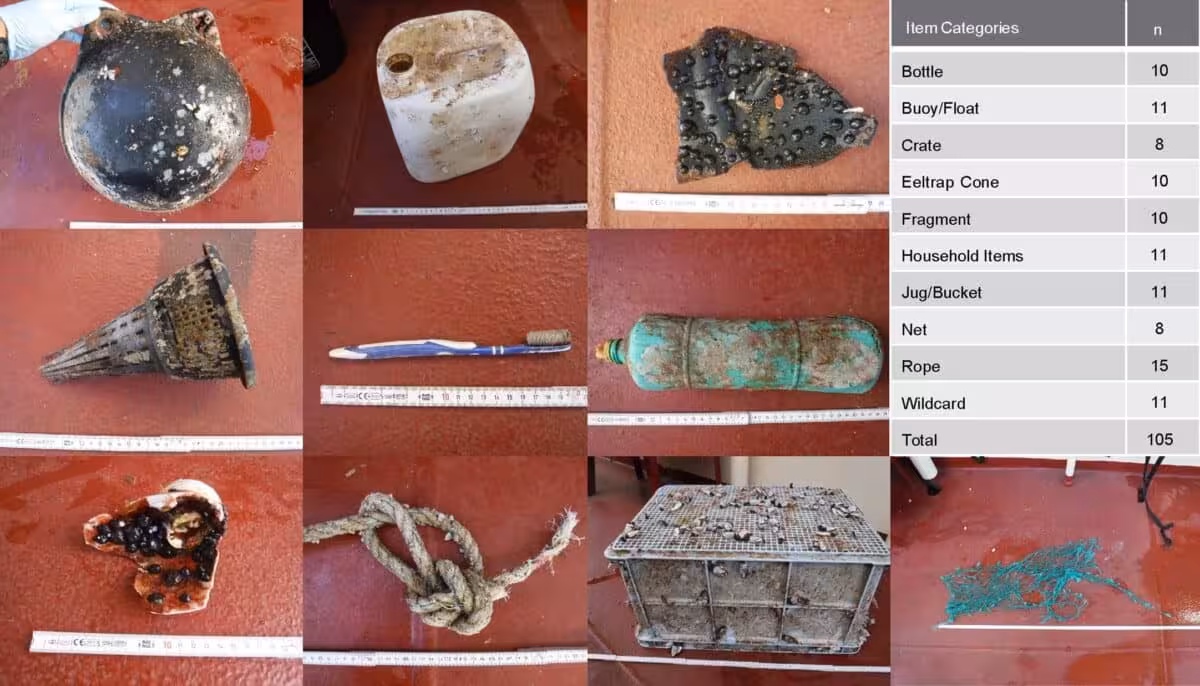 Photos Of Debris Items + Item Category Table