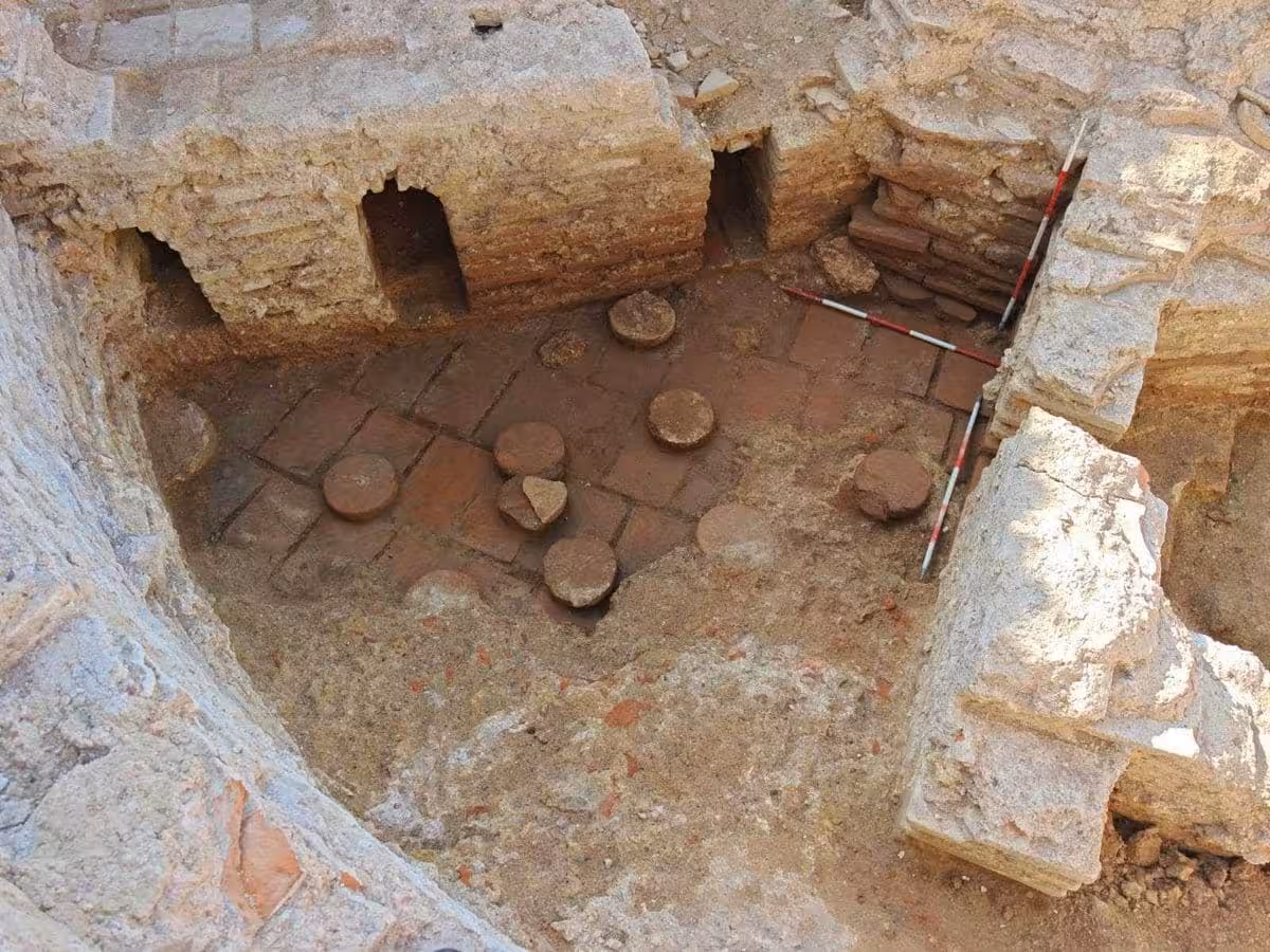 Remains Of The Hypocaust Heating System Uncovered Inside The Private Imperial Bath Complex