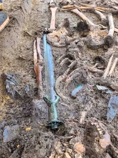 The Ancient Bronze Sword Was Found In A Bavarian Grave Alongside Human Remains.