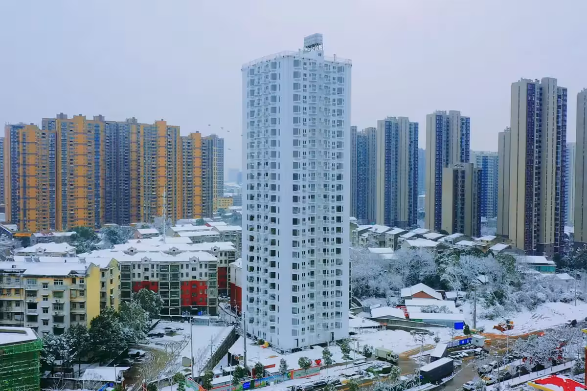 The Entire 26 Story Building Unbolts, Loads Onto Trucks, And Reassembles Elsewhere
