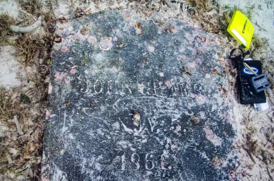 John Greer’s Underwater Gravestone, Dated 1861.