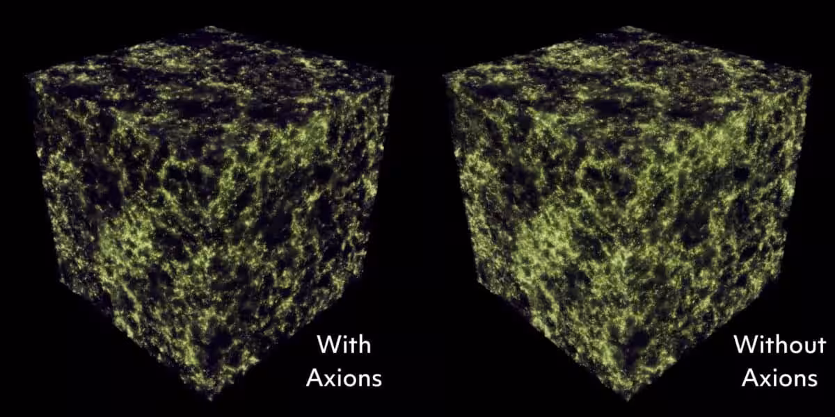 Simulation Comparing Early Universe Structures With (left) And Without Axions (right), Showing Their Impact On Gas Collapse.