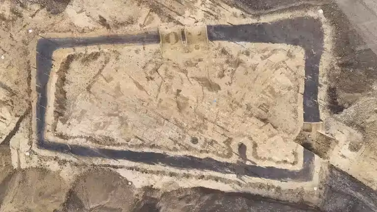 Aerial View Of The Prehistoric Ditch And Medieval Tunnel.