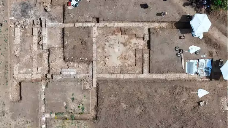 Part Of The Ancient School Where Alexander Studied, Seen From Above.