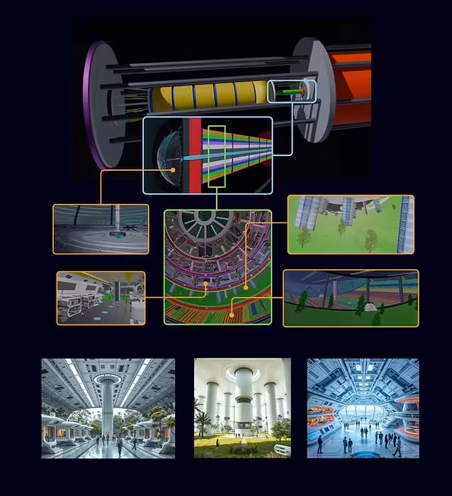 The Ship's Interior Would Rotate To Produce Artificial Gravity.