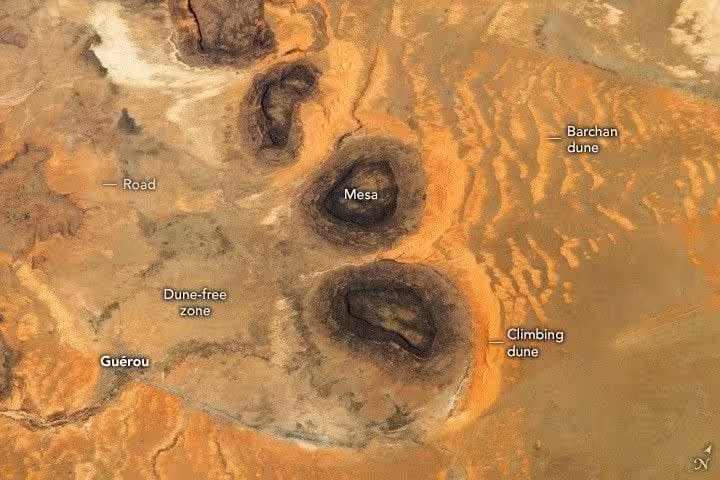 As The International Space Station Orbited Over The Sahara Desert In The Late Afternoon Of May 3, 2023, An Astronaut Took This Photograph Of Hills And Sand Dunes In Southern Mauritania.
