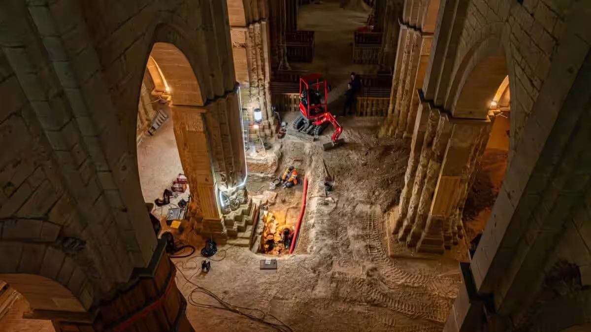 Aerial View Of The Operation Carried Out At Saint Philibert Church In Dijon