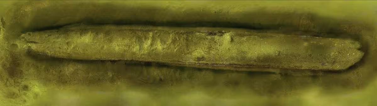 This Composite Image Of A 1,000 Year Old Dugout Canoe In Pewaukee Lake