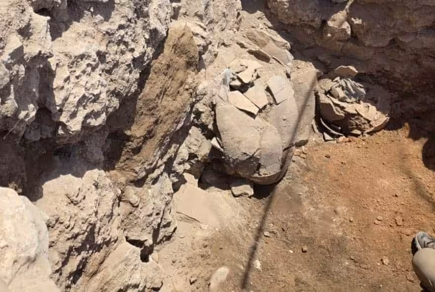 One Of The Ancient Storage Jars Uncovered During Excavations At Biblical Shiloh.