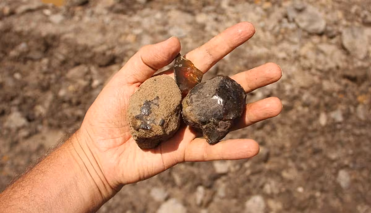 Amber Fragments From Ecuador's Genoveva Quarry
