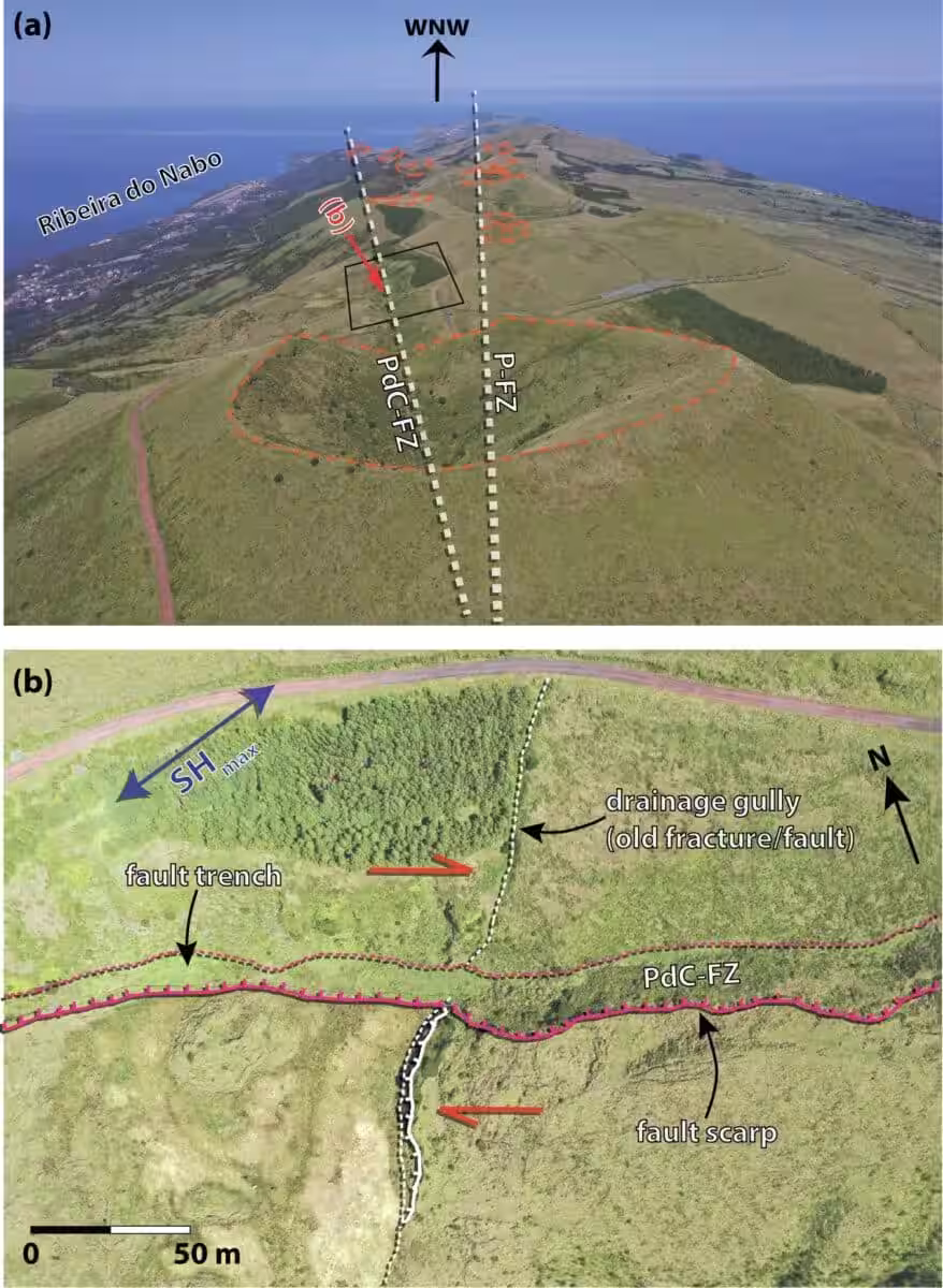 Surface View Of The Pico Do Carvão Fault Zone On São Jorge Island