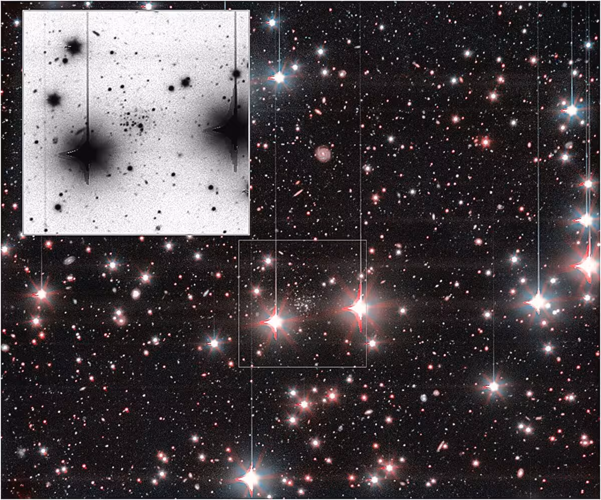 Composite Deep Sky View Of The Andromeda Halo Showing The Ultra Faint Dwarf Galaxy Andromeda Xxxvi At Its Center.