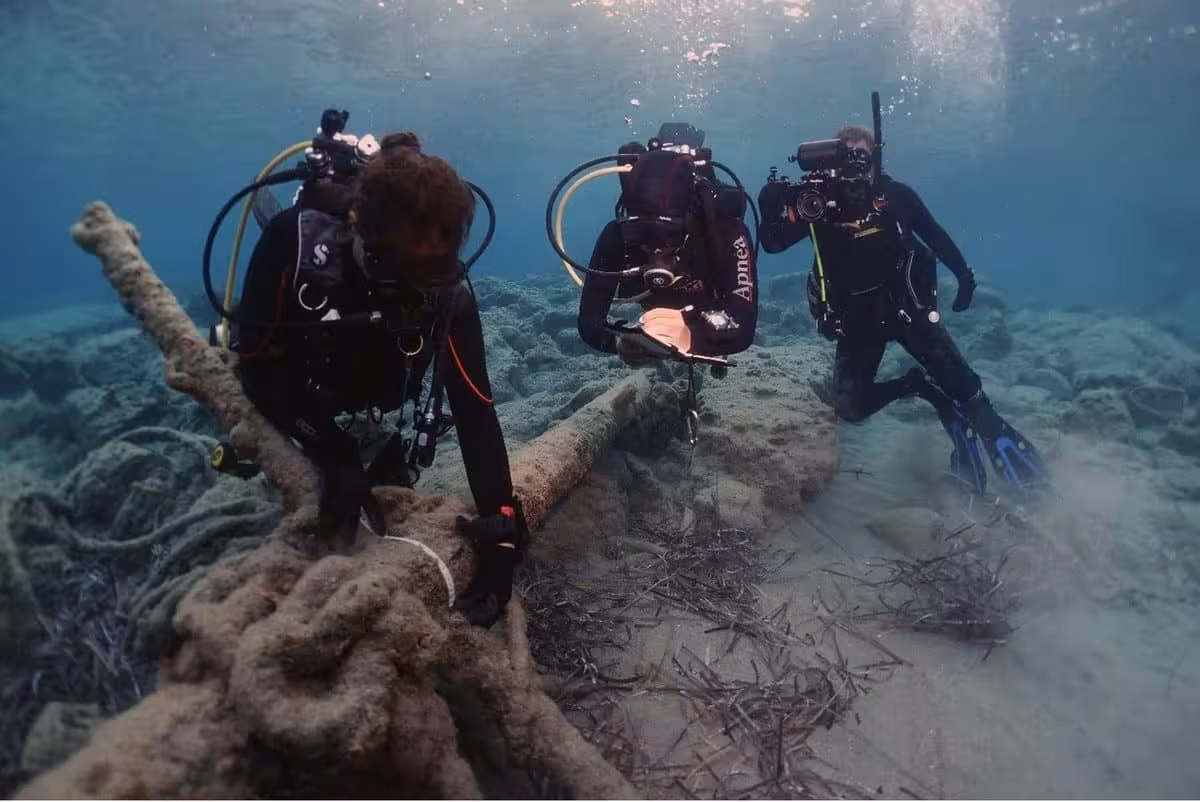 Archaeologists Explore The Seabed Off The Greek Island Of Kasos.