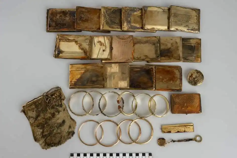 Gold Jewelry And Personal Items Found In A Hidden Czech Treasure Cache.
