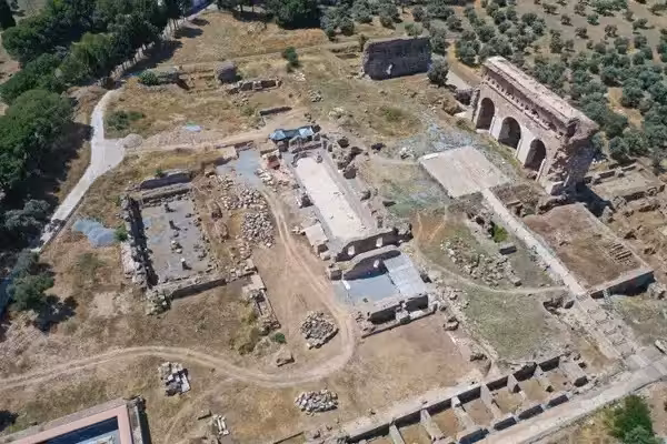 An Aerial View Of The Ancient Site Of Tralleis In Turkey