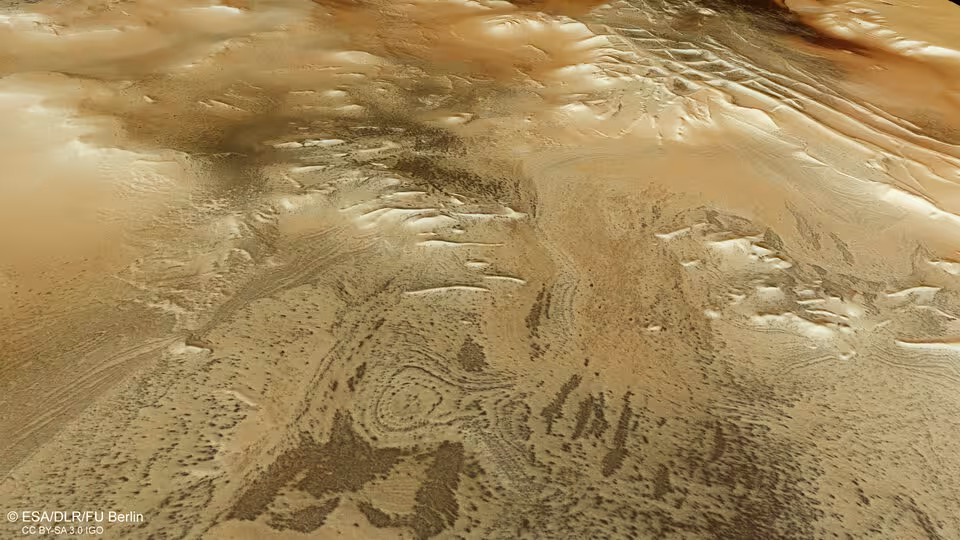 Perspective view of Mars's Inca City