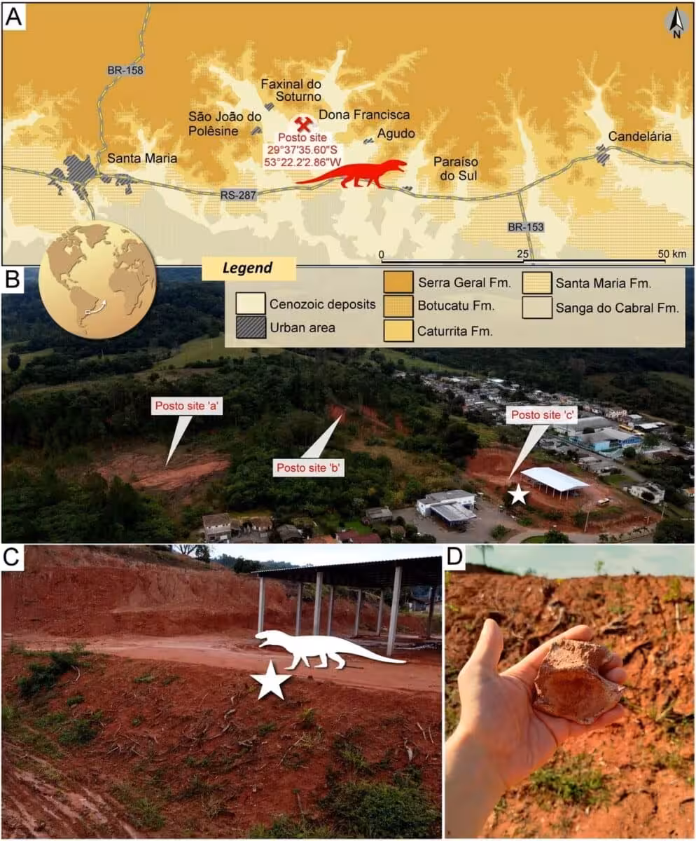 Fossil Discovery Site Of Tainrakuasuchus Bellator In Southern Brazil.