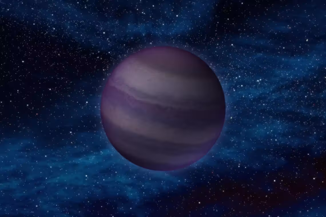 Artist's concept of a brown dwarf. Brown dwarfs begin their lives like stars but they never accumulate enough mass to fuse atoms steadily at their cores and ignite with starlight.