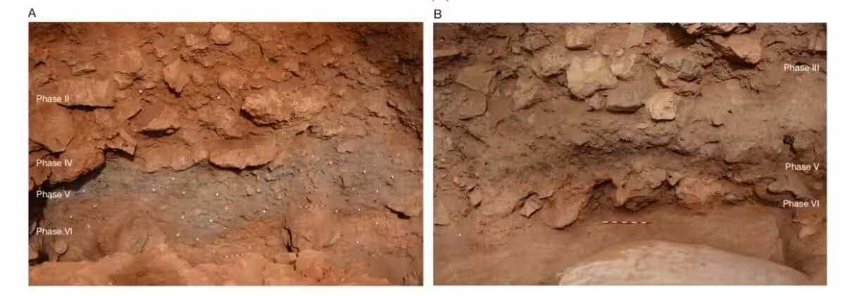 Excavation Layers Inside Latnija Cave In Northern Malta