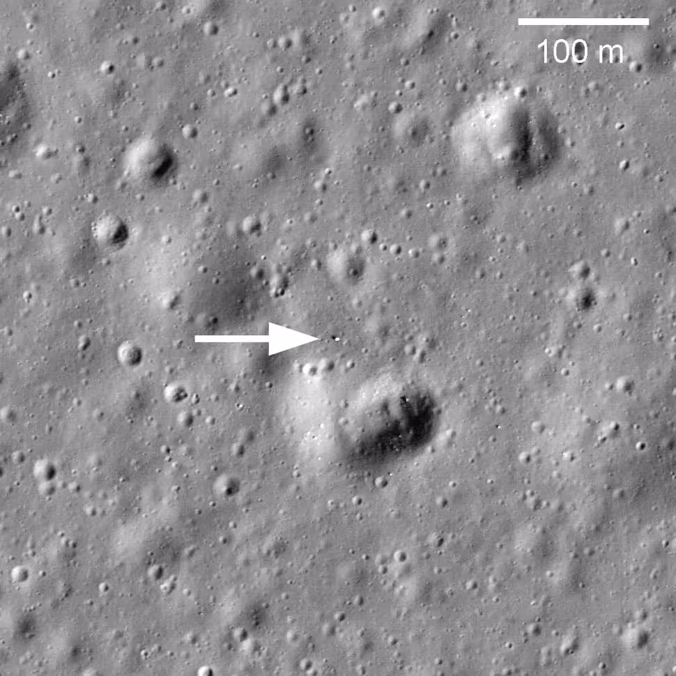 The Lunokhod 1 Rover’s Final Location On The Moon, Captured By Nasa’s Lunar Reconnaissance Orbiter In 2010.