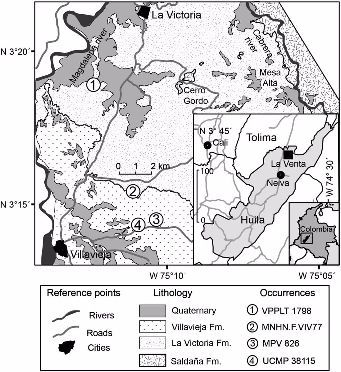 Location Of The La Venta Fossil Sites In Colombia.