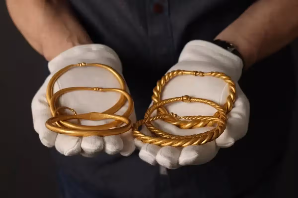 Six Viking Gold Arm Rings Make Up The Rold Treasure, Denmark’s Third Largest Viking Gold Hoard.