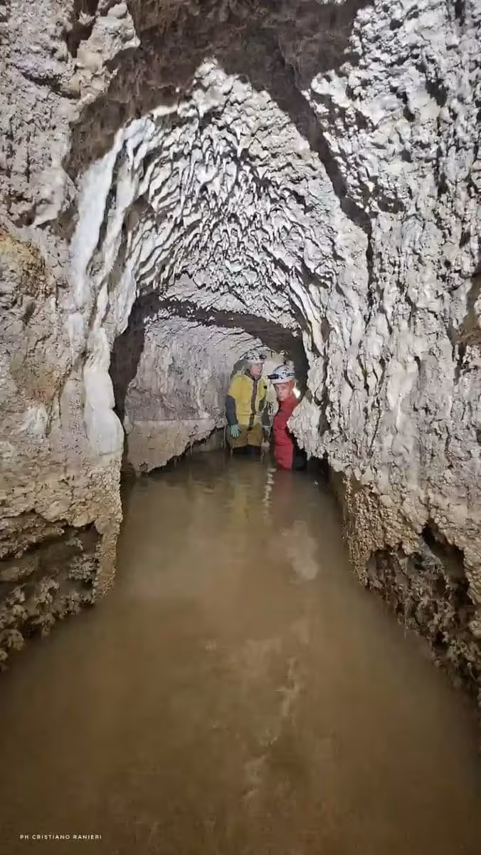 Speleologists Survey The Underground Aqueduct.