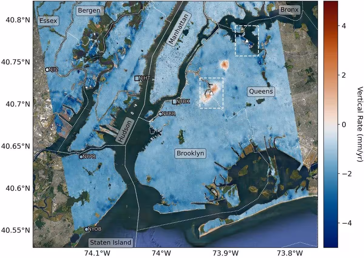 Mapping Vertical Land Motion Across The New York City Area