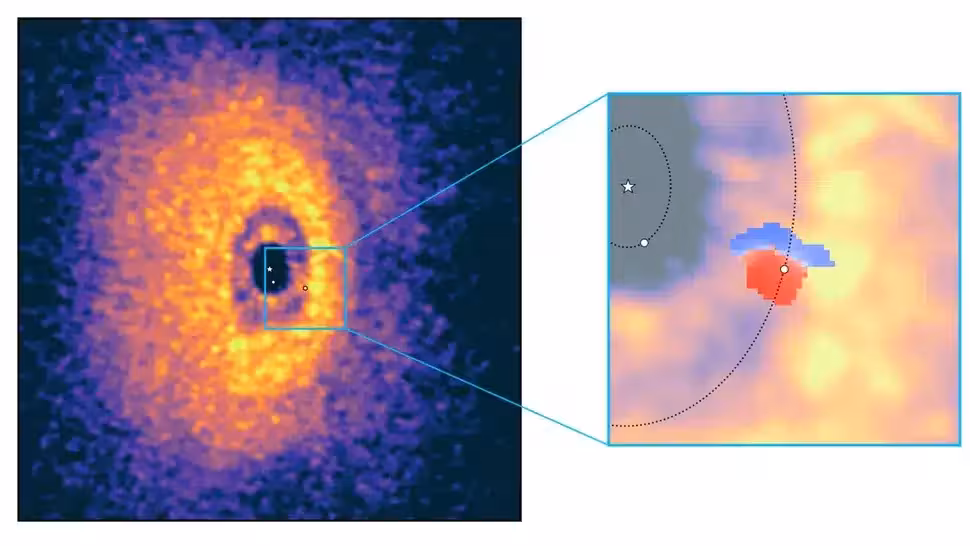 The Wispit 2 Disk Appears In False Color, With Alma Data Revealing Its Gas Rings And Forming Planetary System.