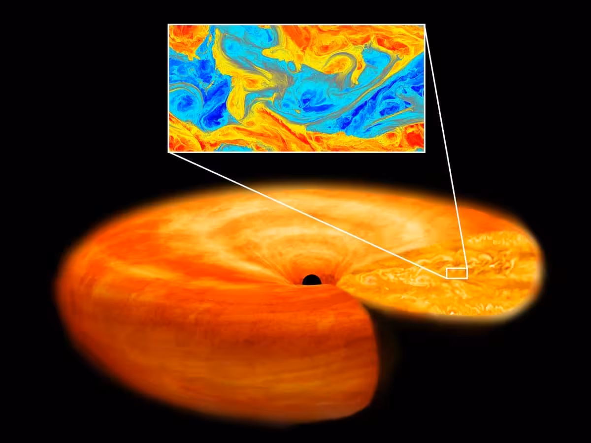 A Supercomputer Simulation Illustrates Gas Surrounding A Rapidly Growing Black Hole In The Early Universe