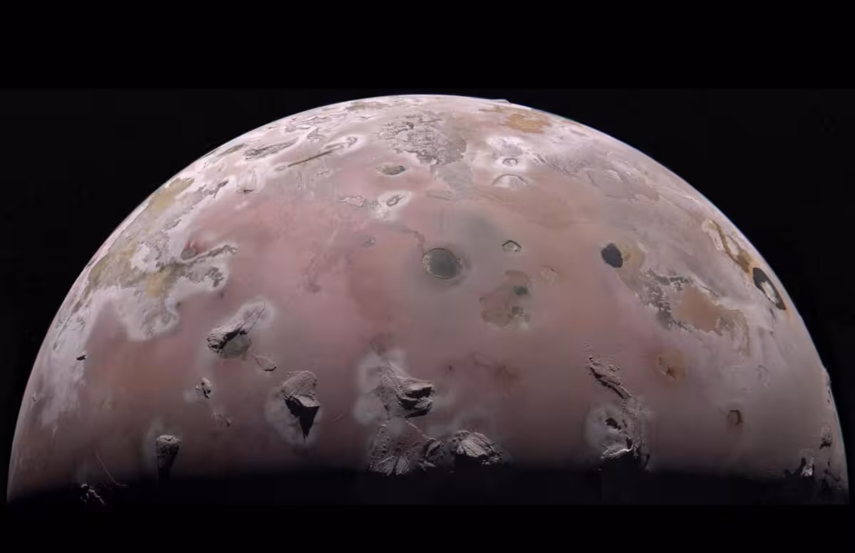 Nasa’s Juno Spacecraft Captured Io’s Northern Polar Region During A Close Flyby On December 30, 2023.