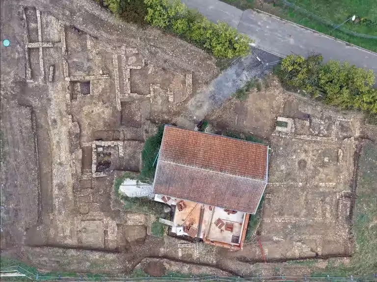 Aerial View Of The Excavated Area.